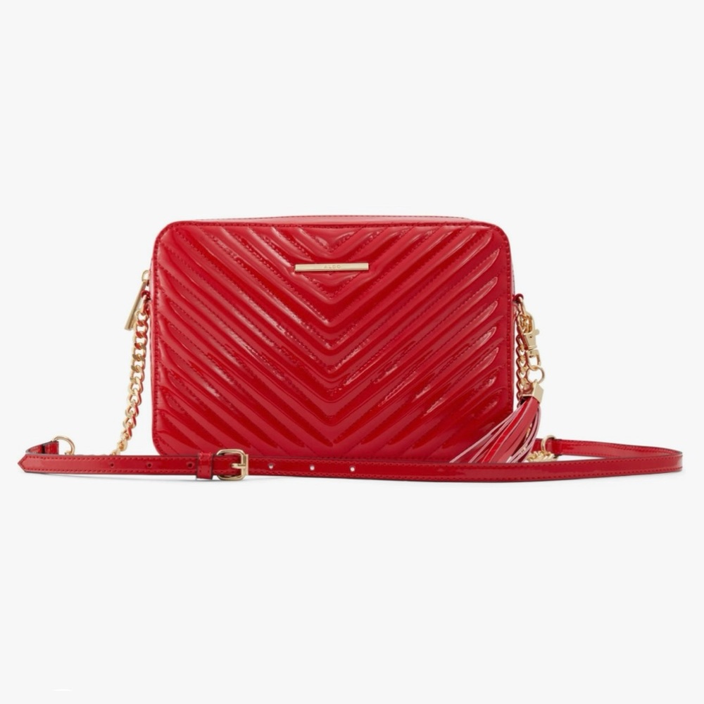 ALDO Andressera Crossbody Bag Chevron Red NWOT